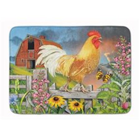 Carolines Treasures 19 x 27 in. Yellow Rooster Greeting the Day Machine Washable Memory Foam Mat PRS4024RUG